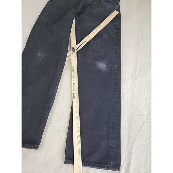 Levis 501 Jeans Mens 36 35x32 Straight Button Fly Black Distressed Cotton EUC - Picture 2 of 16